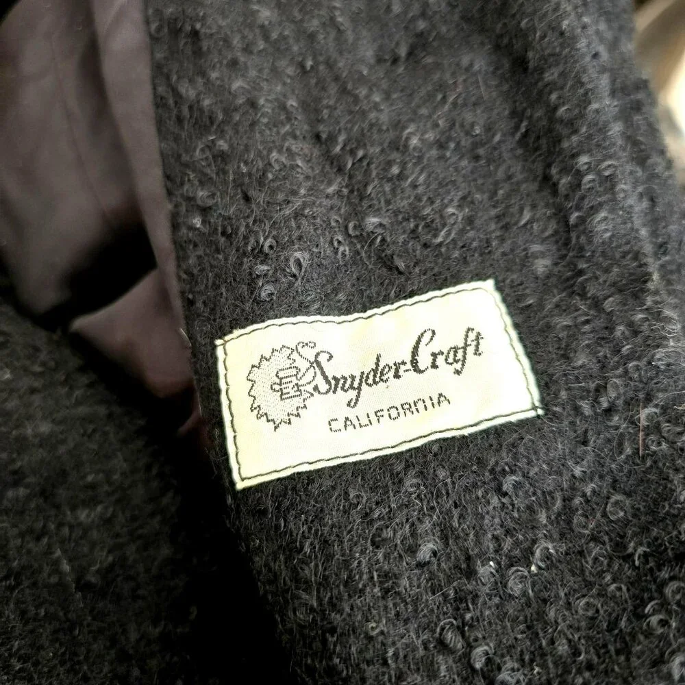 Girls Vintage Snyder-Craft California Black Jacket With Faux Fur Collar jj3729